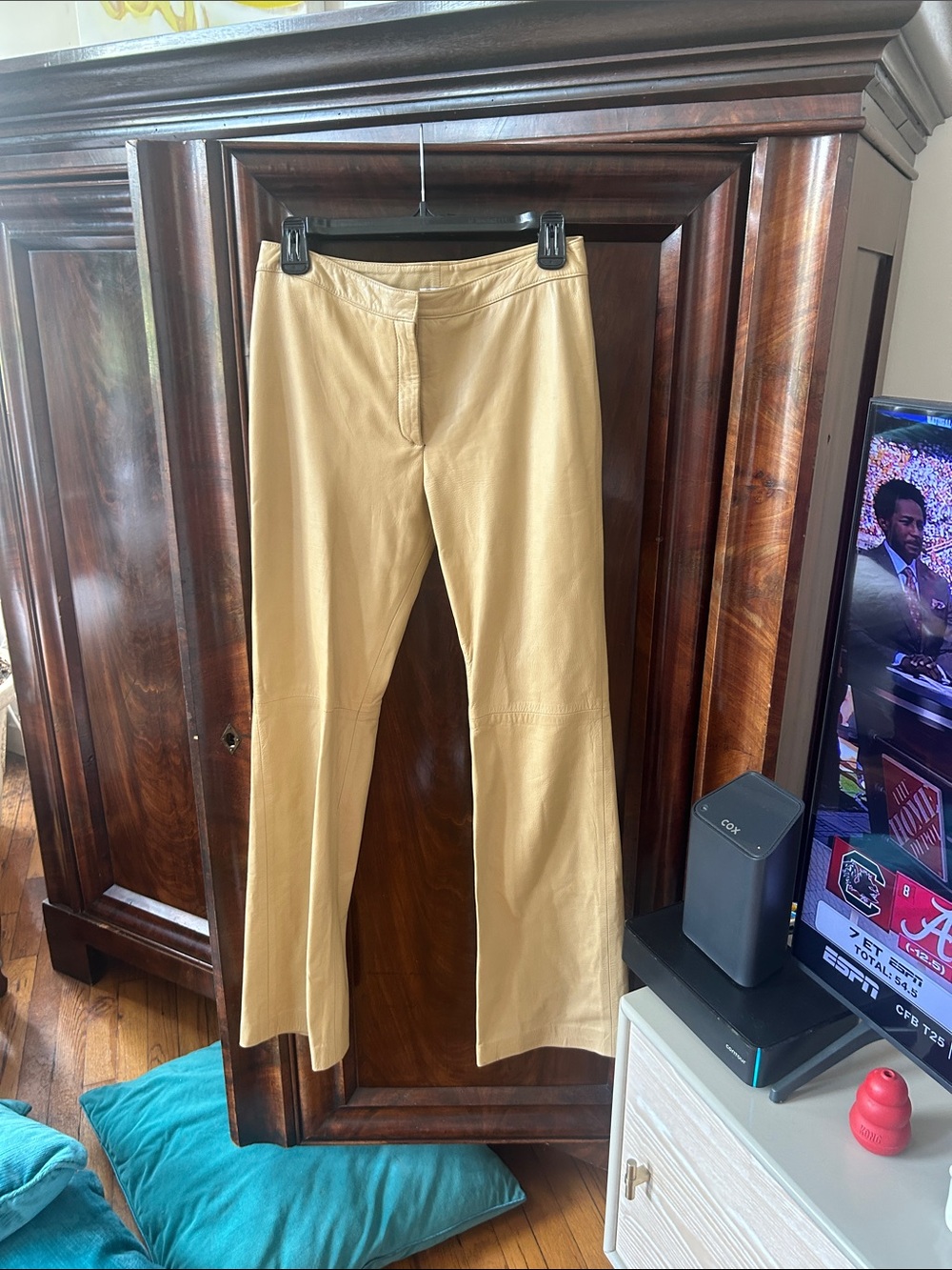 Women’s tan leather pants